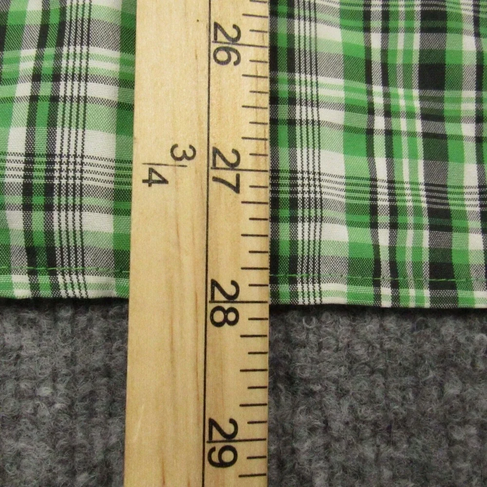 The North Face Shirt Men Medium Green‎ Black Plaid Hiker Camp Outdoors